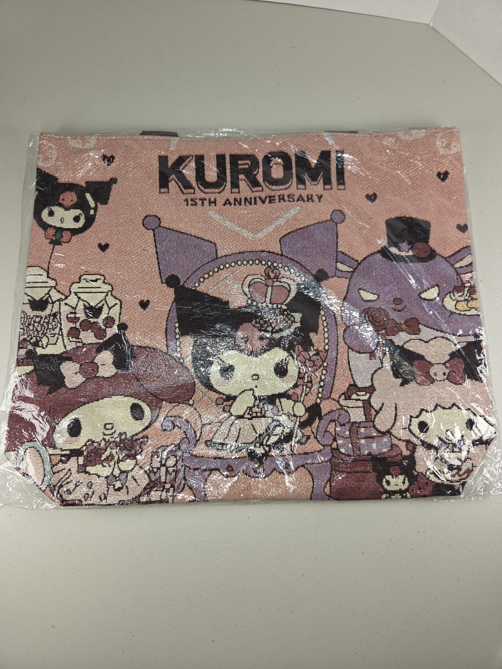 RARE hello kitty, kuromi and friends tote woven double layered bags 15th Aniv